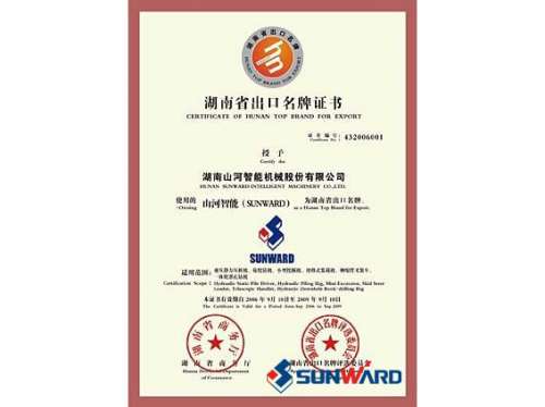 2138cn太阳集团城智能获湖南省出口名牌证