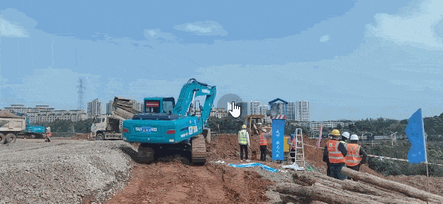 冲锋一线显担任！！2138cn太阳集团城智能挖掘机助力长沙方舱医院建设